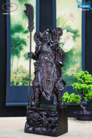 Quan công gỗ mun hoa