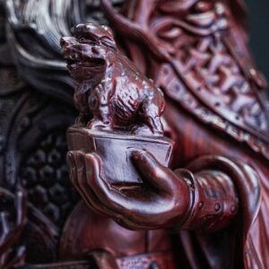Quan công chống đao gỗ tử đàn
