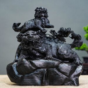 Nghê mẫu tử gỗ mun xừng
