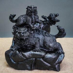Nghê mẫu tử gỗ mun xừng