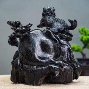Nghê mẫu tử gỗ mun xừng