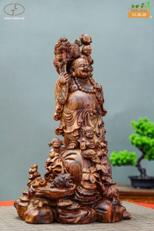 di lặc tam phúc gỗ sưa