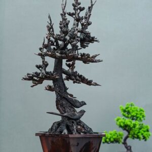 Bình hoa mai gỗ trắc