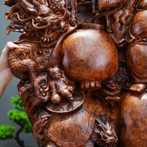 Di lạc tứ linh gỗ nu hương