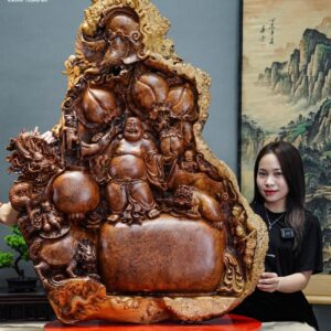 Di lạc tứ linh gỗ nu hương