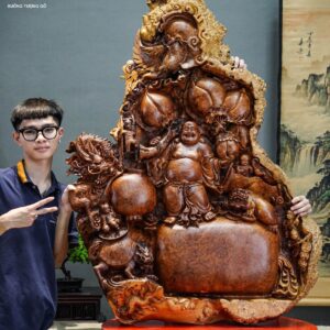 Di lạc tứ linh gỗ nu hương