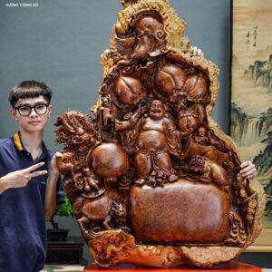 Di lạc tứ linh gỗ nu hương