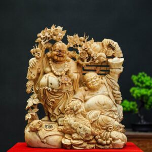 hai cụ di lặc gỗ hoàng đàn