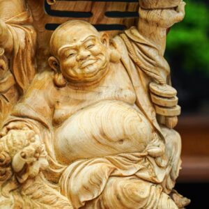 hai cụ di lặc gỗ hoàng đàn