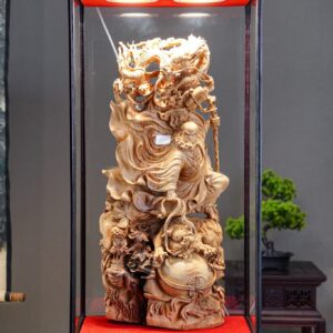 Tượng Đạt Ma Hàng Long Phục Lân Gỗ Hoàng Đàn Tuyết Lạng Sơn