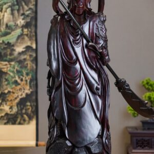 Tượng Quan Công Cầm Đao - Gỗ Tử Đàn Tím