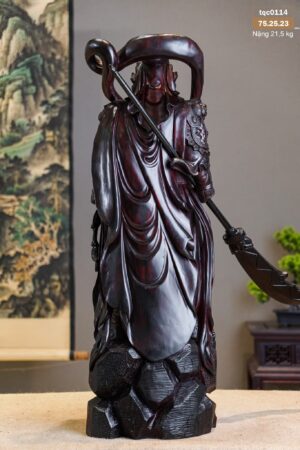 Tượng Quan Công Cầm Đao - Gỗ Tử Đàn Tím