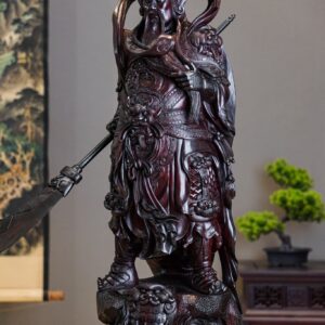 Tượng Quan Công Cầm Đao - Gỗ Tử Đàn Tím