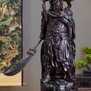 Tượng Quan Công Cầm Đao - Gỗ Tử Đàn Tím